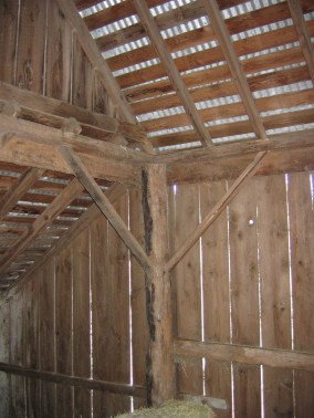 Interior Structure Corner Post with Gable and Shed Roofs